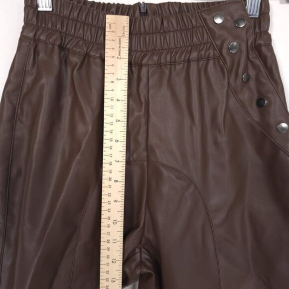 ATOIR Women's Size 2 The Troublemaker Pants Faux Leather Brown AnkleZip AT210269 - Picture 5 of 13